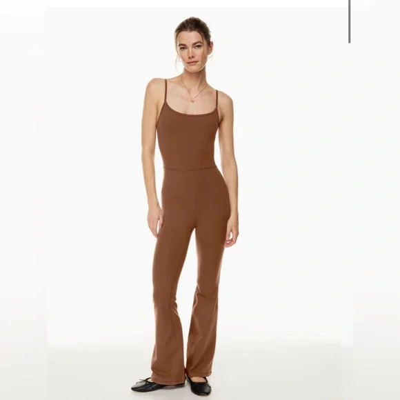 Wilfred Free Divinity Flare Jumpsuit Cognac XS NWT - Picture 1 of 7
